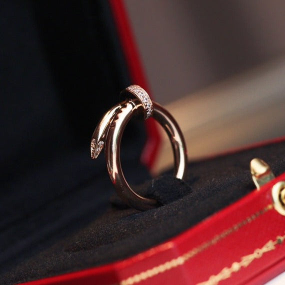 [⭐Aura]JUSTE RING 2.65MM PINK GOLD DIAMOND