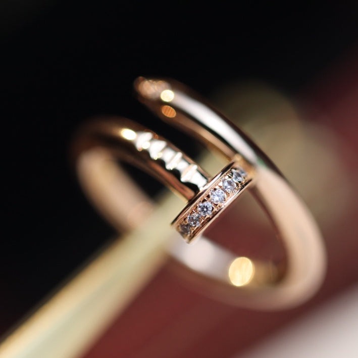 [⭐Aura]JUSTE RING 2.65MM PINK GOLD DIAMOND