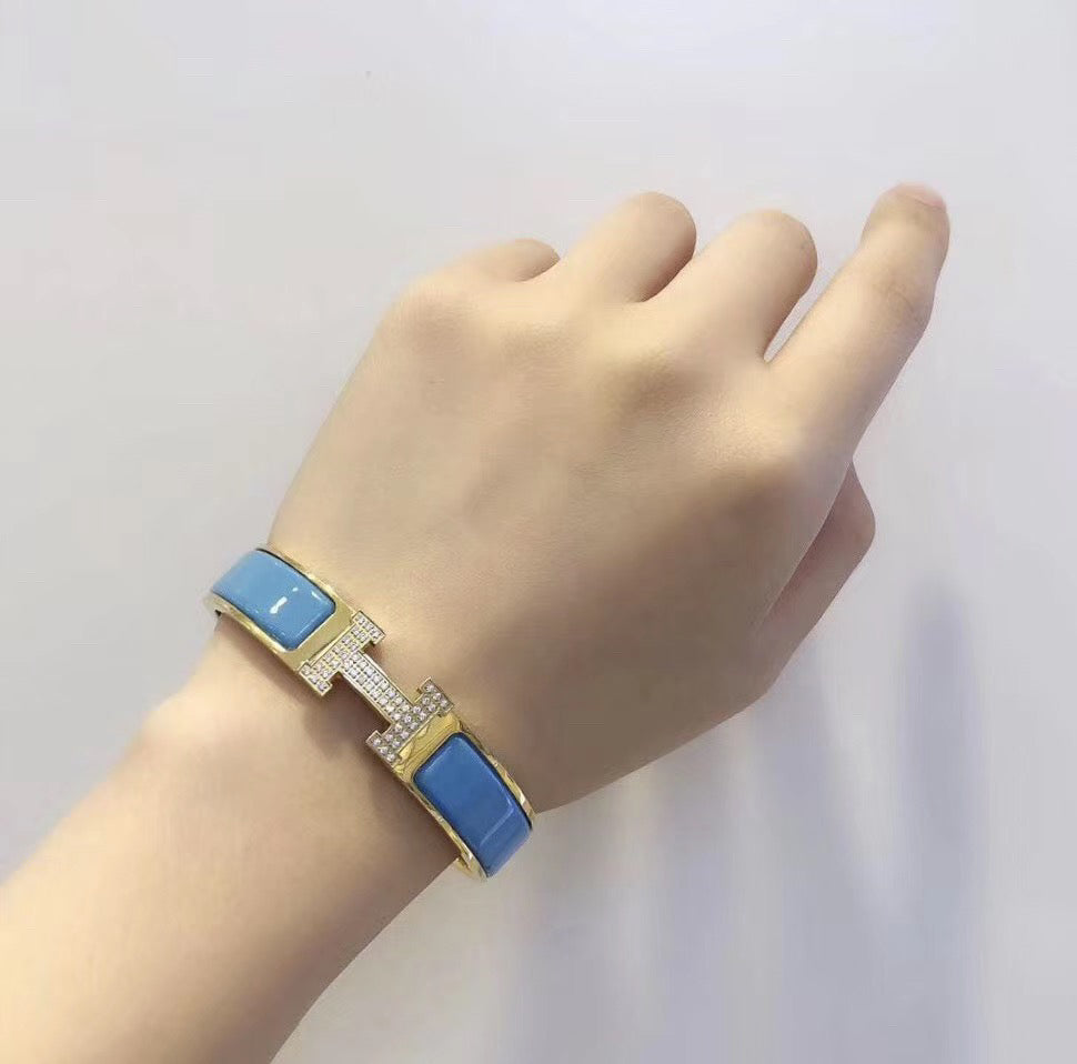 [⭐Aura]H CLOUD BLUE BRACELET GOLD DIAMOND