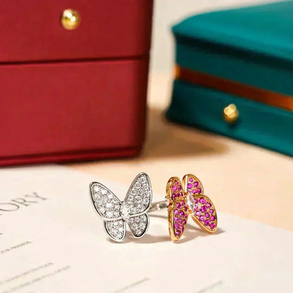 [⭐Aura]TWIN BUTTERFLY DIAMOND RING