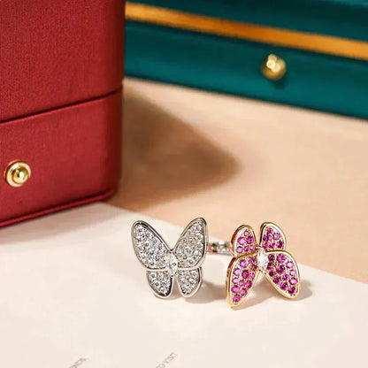 [⭐Aura]TWIN BUTTERFLY DIAMOND RING
