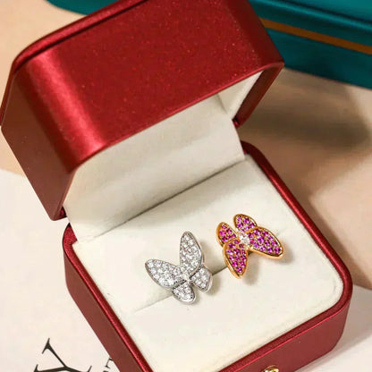 [⭐Aura]TWIN BUTTERFLY DIAMOND RING