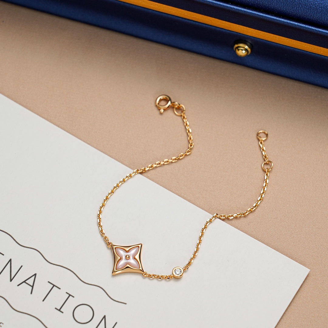 [⭐Aura]STAR 1 DIAMOND PINK GOLD BRACELET