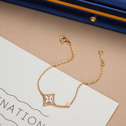 [⭐Aura]STAR 1 DIAMOND PINK GOLD BRACELET