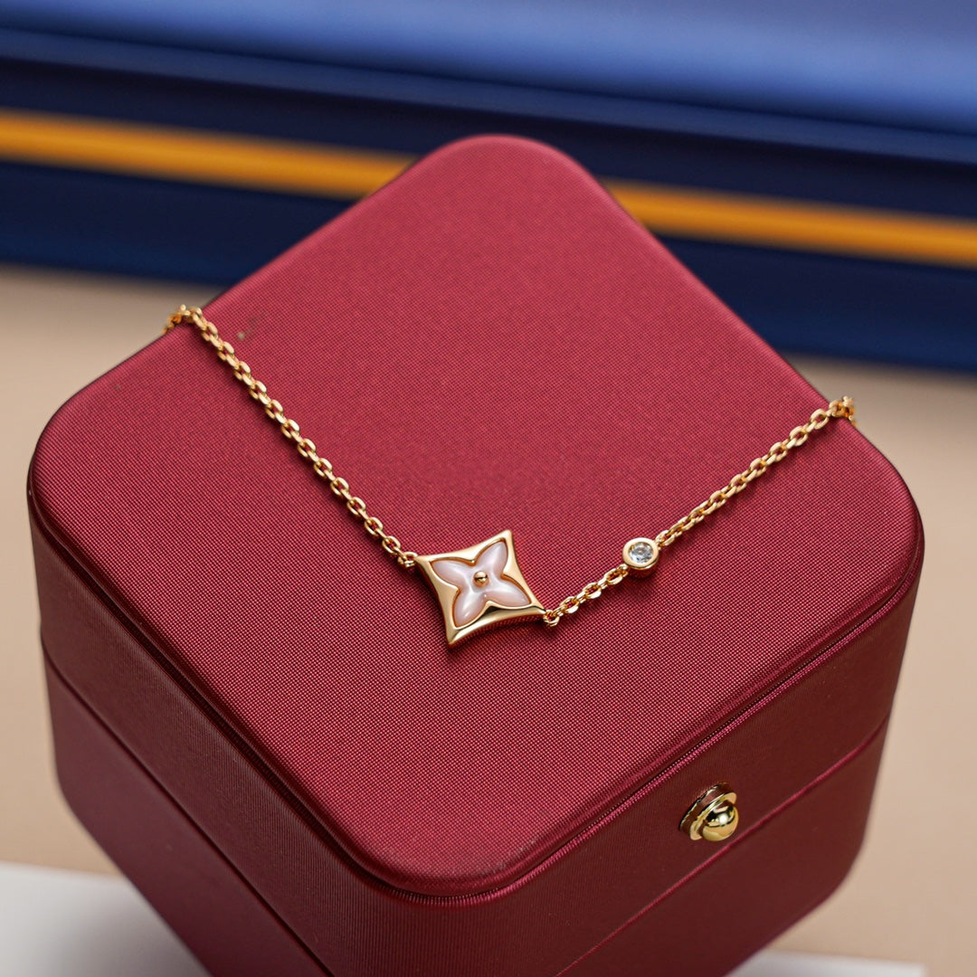 [⭐Aura]STAR 1 DIAMOND PINK GOLD BRACELET