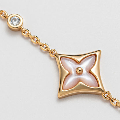 [⭐Aura]STAR 1 DIAMOND PINK GOLD BRACELET