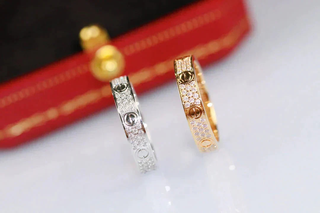 [⭐Aura]LOVE RING 3.6MM DIAMOND PAVED