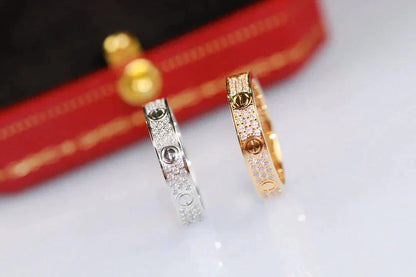 [⭐Aura]LOVE RING 3.6MM DIAMOND PAVED