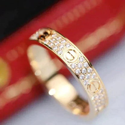 [⭐Aura]LOVE RING 3.6MM DIAMOND PAVED