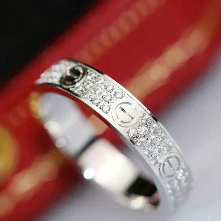 [⭐Aura]LOVE RING 3.6MM DIAMOND PAVED