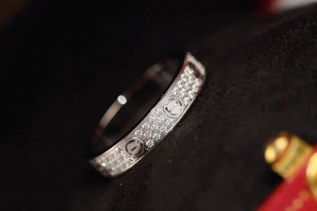 [⭐Aura]LOVE RING 3.6MM DIAMOND PAVED
