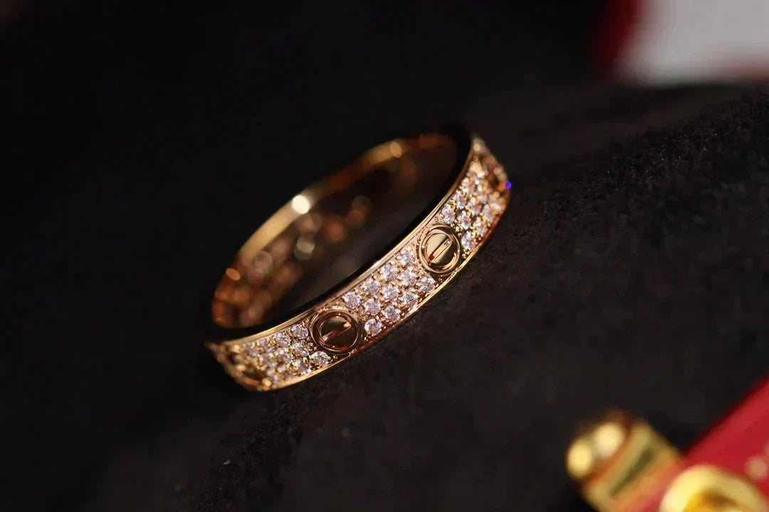 [⭐Aura]LOVE RING 3.6MM DIAMOND PAVED