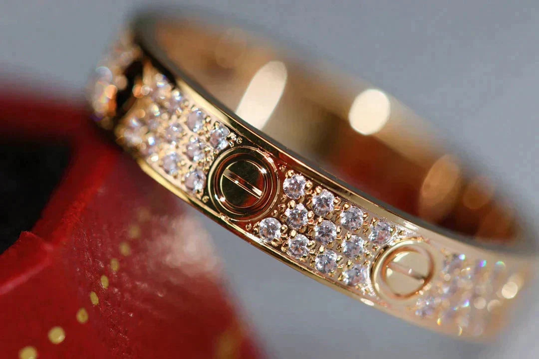 [⭐Aura]LOVE RING 3.6MM DIAMOND PAVED