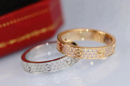 [⭐Aura]LOVE RING 3.6MM DIAMOND PAVED