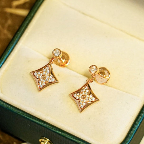 [⭐Aura]STAR DIAMONDS EARRINGS GOLD