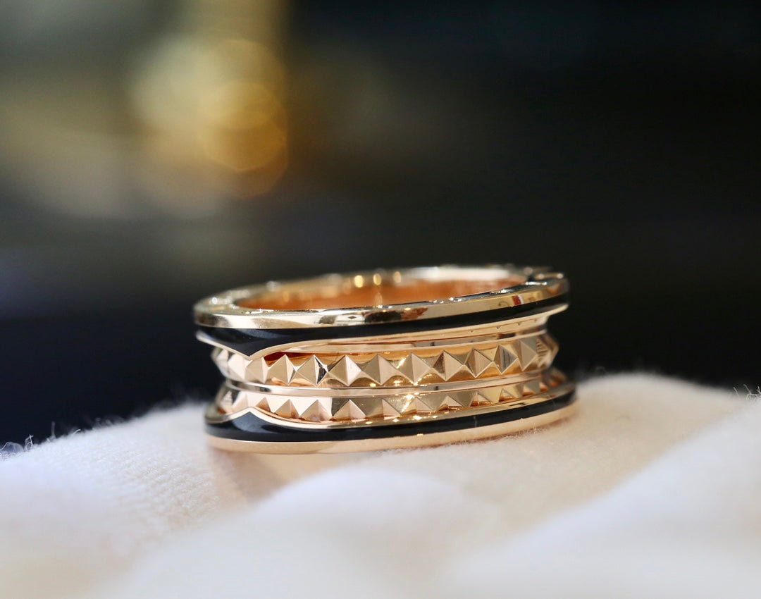 [⭐Aura]ZERO 1 PINK GOLD BLACK CERAMIC RING