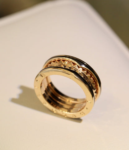 [⭐Aura]ZERO 1 PINK GOLD BLACK CERAMIC RING
