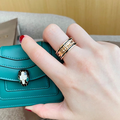 [⭐Aura]ZERO 1 PINK GOLD BLACK CERAMIC RING