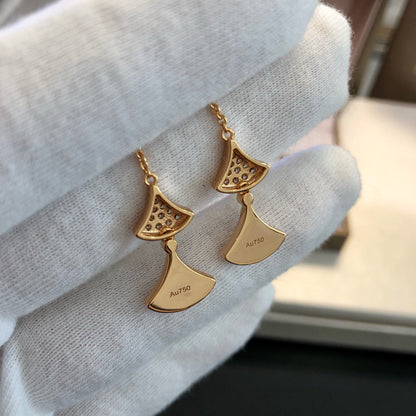 [⭐Aura]DREAM EARRINGS 3 MOTIFS DIAMOND MOP PINK GOLD