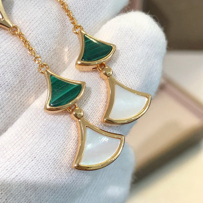[⭐Aura]DREAM EARRINGS 3 MOTIFS MALACHITE MOP PINK GOLD