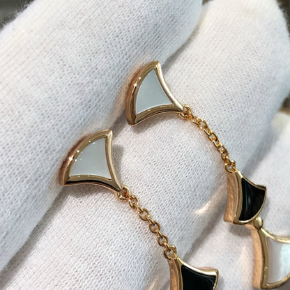 [⭐Aura]DREAM EARRINGS 3 MOTIFS ONYX MOP PINK GOLD