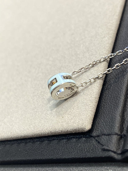 [⭐Aura]POP H LIGHT BLUE NECKLACE