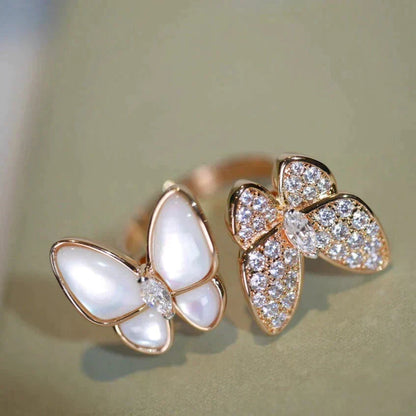 [⭐Aura]TWIN BUTTERFLY DIAMOND MOP RING