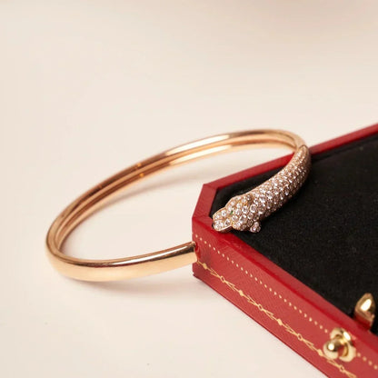 [⭐Aura]PANTHERE HALF DIAMOND OPEN BRACELET