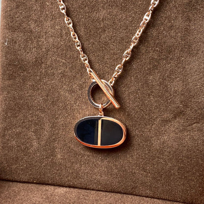 [⭐Aura]CHAINE VERSO BLACK CERAMIC NECKLACE