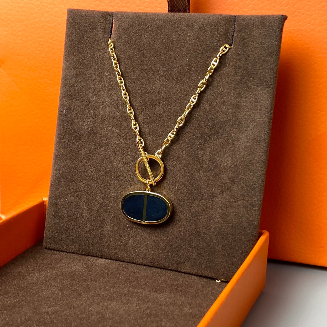 [⭐Aura]CHAINE VERSO BLACK CERAMIC NECKLACE