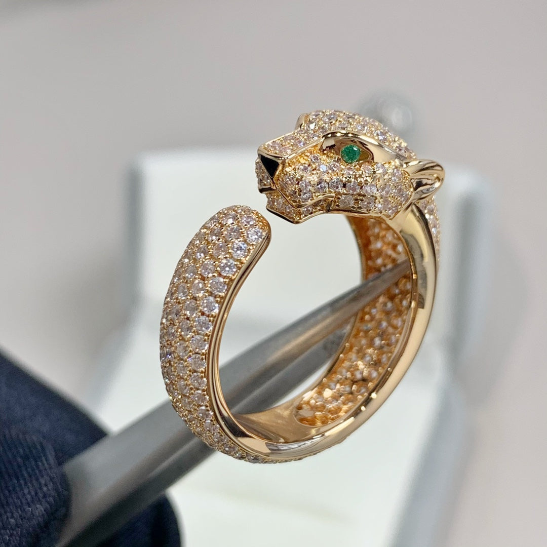 [⭐Aura]PANTHERE PINK GOLD DIAMOND RING