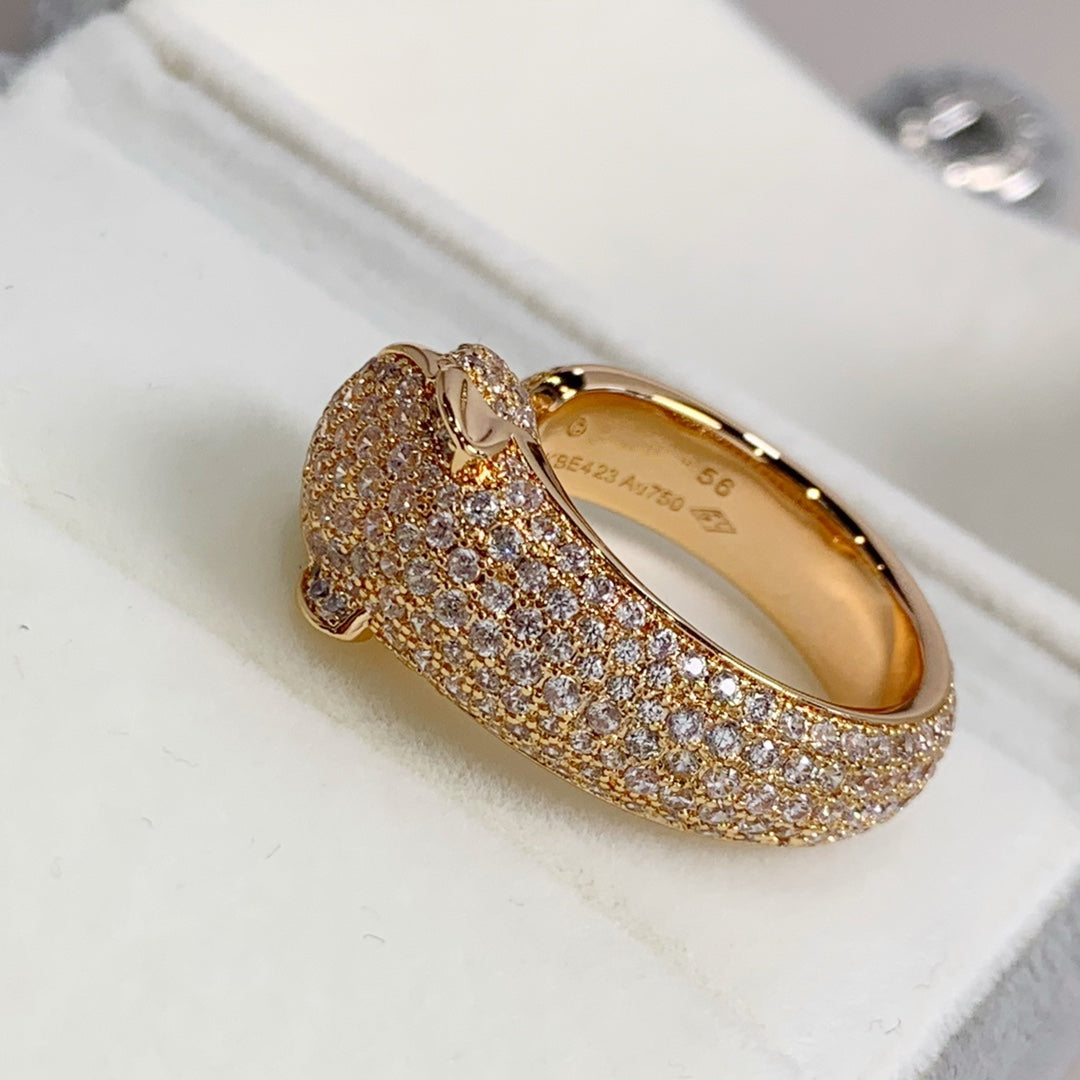 [⭐Aura]PANTHERE PINK GOLD DIAMOND RING