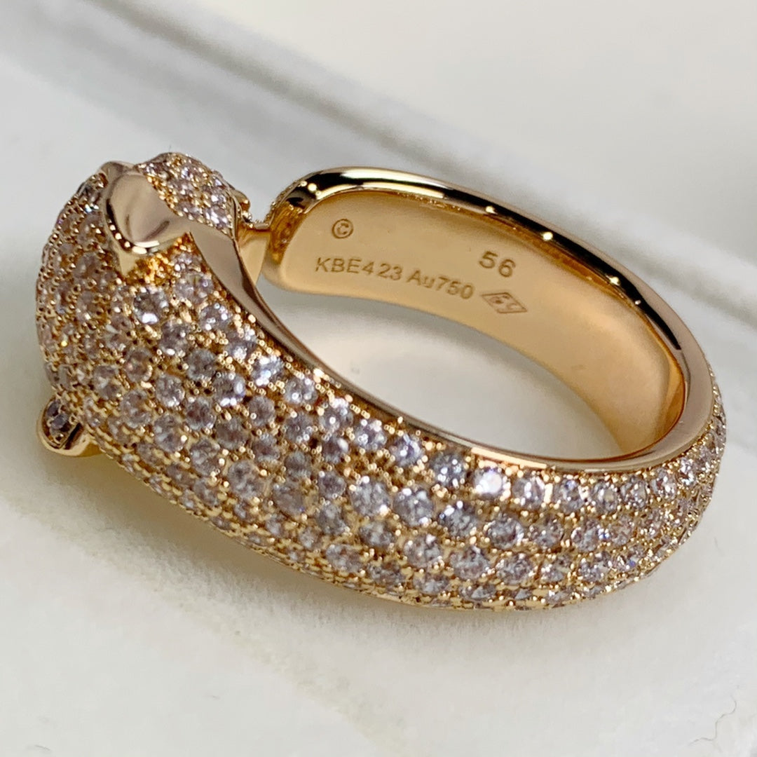 [⭐Aura]PANTHERE PINK GOLD DIAMOND RING