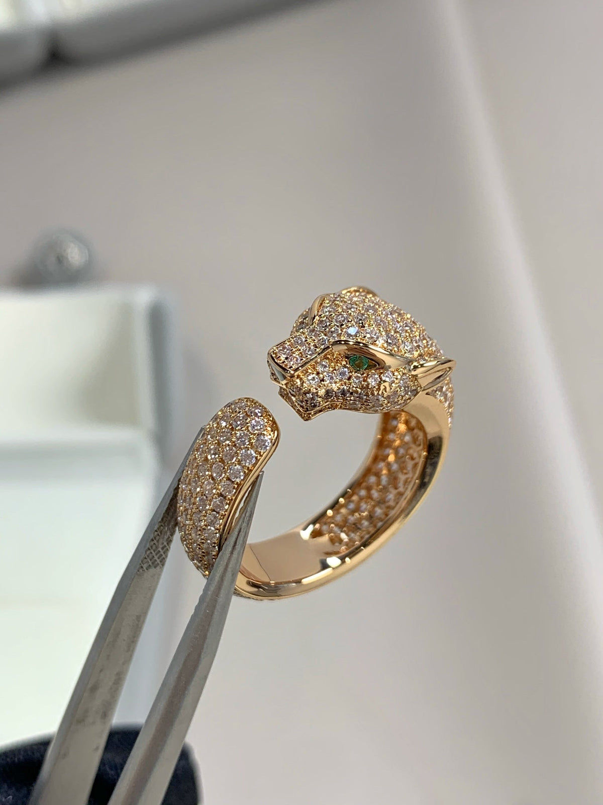 [⭐Aura]PANTHERE PINK GOLD DIAMOND RING