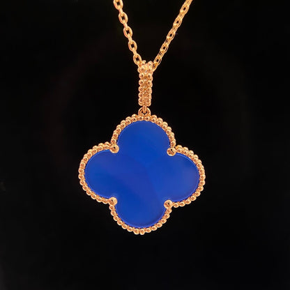 [⭐Aura]CLOVER 25MM NECKLACE TURQUOISE ROSE GOLD