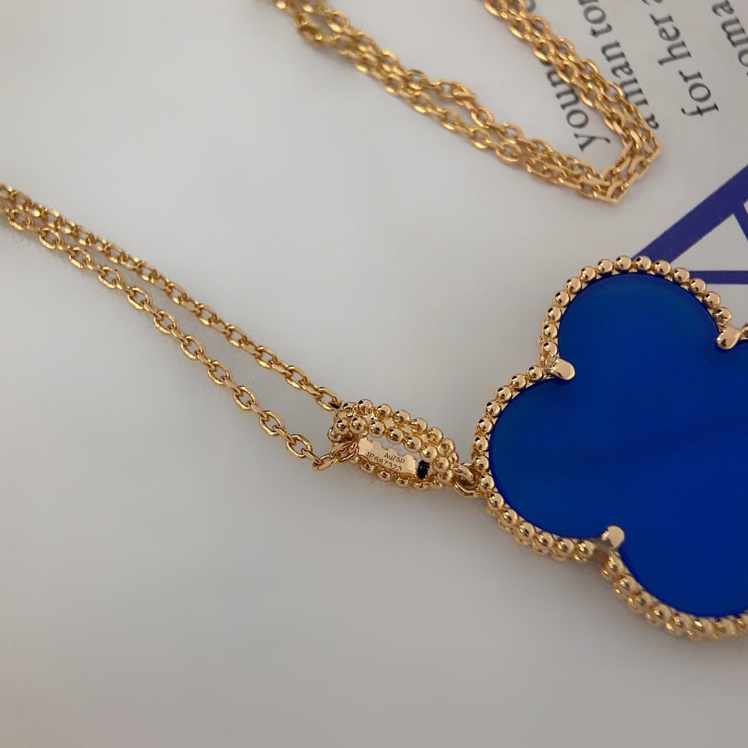 [⭐Aura]CLOVER 25MM NECKLACE TURQUOISE ROSE GOLD