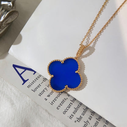 [⭐Aura]CLOVER 25MM NECKLACE TURQUOISE ROSE GOLD