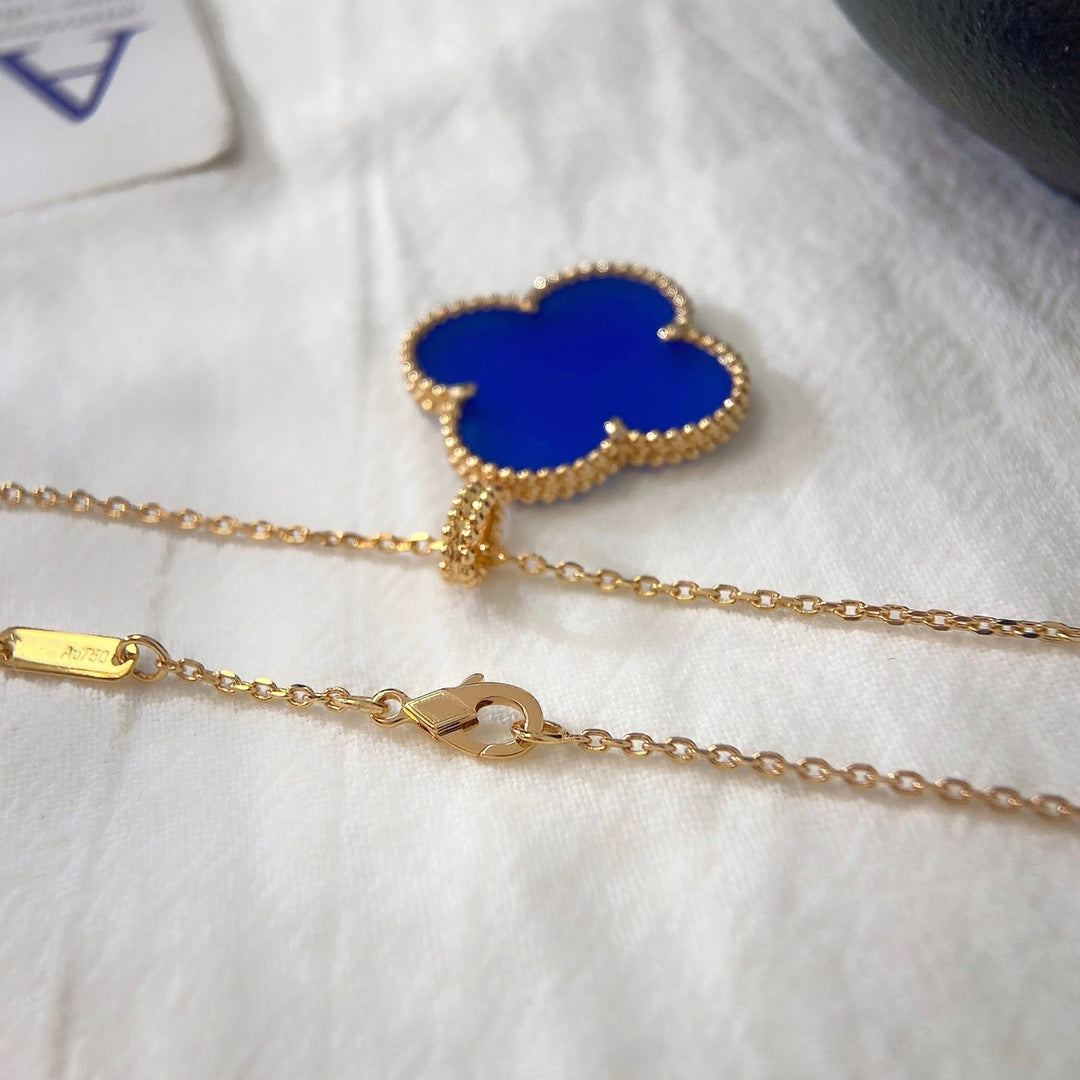 [⭐Aura]CLOVER 25MM NECKLACE TURQUOISE ROSE GOLD