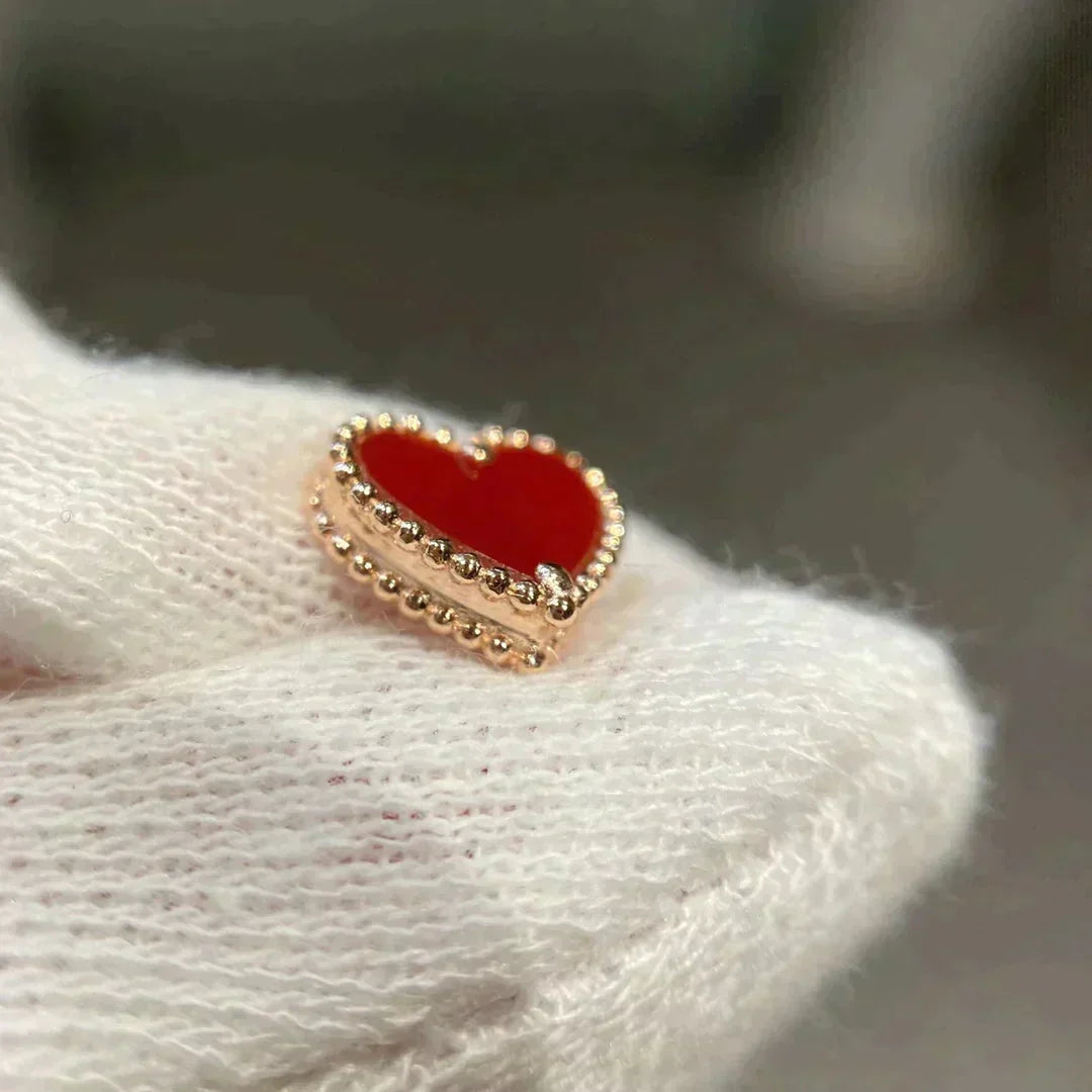 [⭐Aura]HEART CARNELIAN STUD EARRINGS