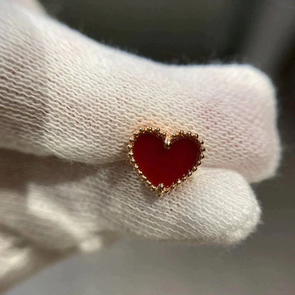 [⭐Aura]HEART CARNELIAN STUD EARRINGS