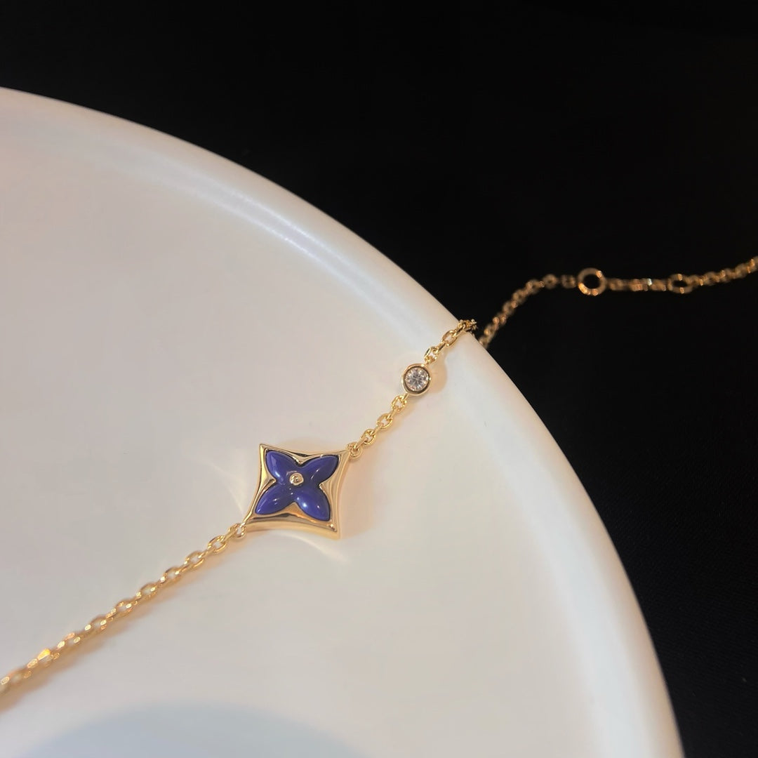 [⭐Aura]COLOR STAR PINK GOLD DIAMOND BRACELET