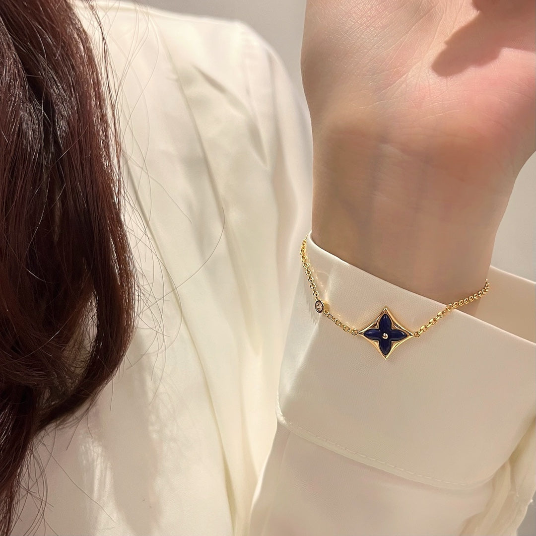 [⭐Aura]COLOR STAR PINK GOLD DIAMOND BRACELET