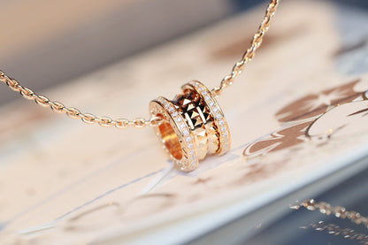 [⭐Aura]ZERO 1 ROCK PEDANT PINK GOLD NECKLACE