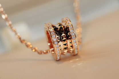 [⭐Aura]ZERO 1 ROCK PEDANT PINK GOLD NECKLACE