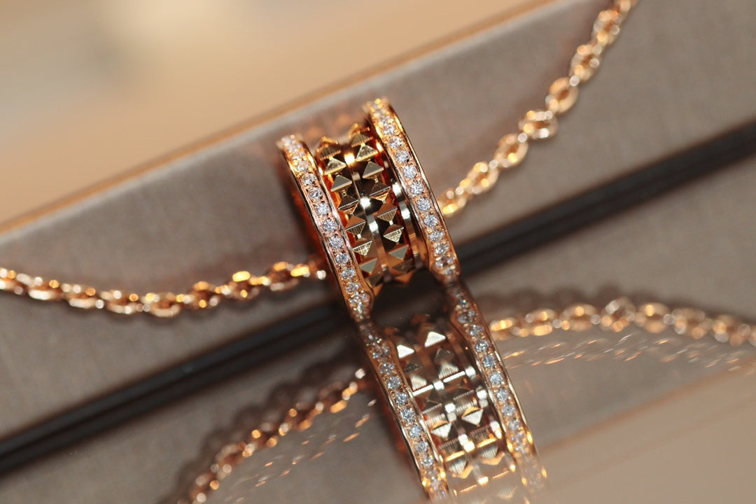 [⭐Aura]ZERO 1 ROCK PEDANT PINK GOLD NECKLACE