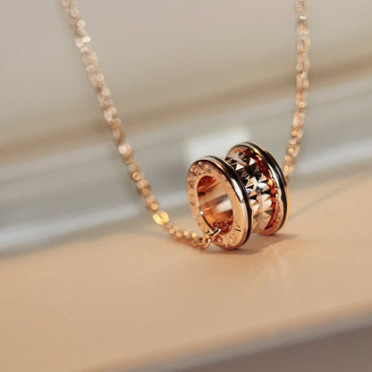 [⭐Aura]ZERO 1 ROCK PEDANT PINK GOLD BLACK NECKLACE