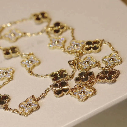 [⭐Aura]CLOVER 20 MOTIFS LASER DIAMOND NECKLACE