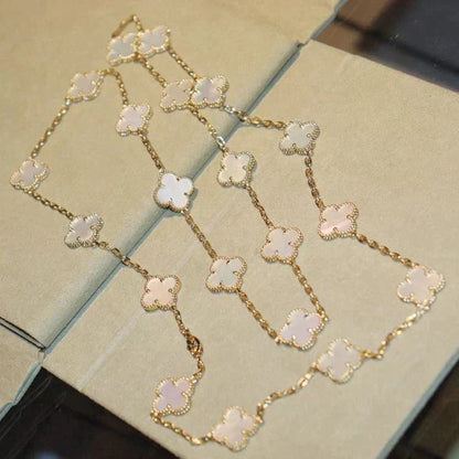 [⭐Aura]CLOVER 20 MOTIFS WHITE MOP NECKLACE