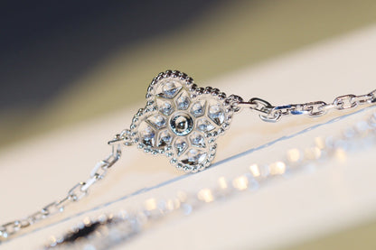[⭐Aura]CLOVER 20 MOTIFS ONYX DIAMOND SILVER