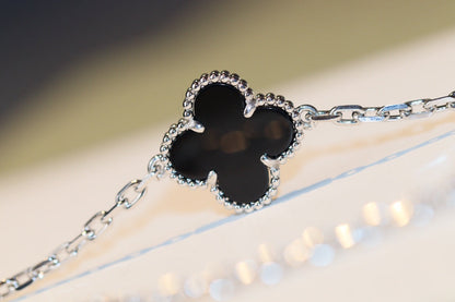 [⭐Aura]CLOVER 20 MOTIFS ONYX DIAMOND SILVER